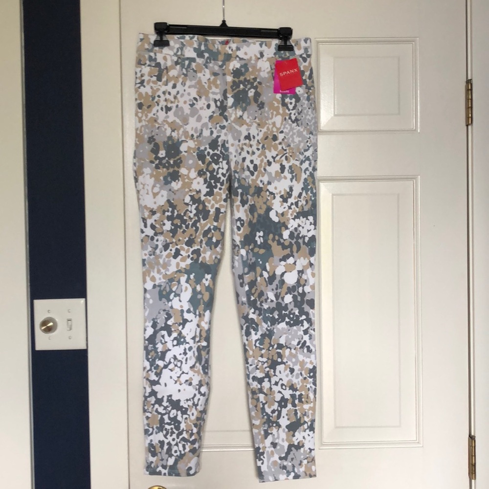 Spanx pull on floral jeans.